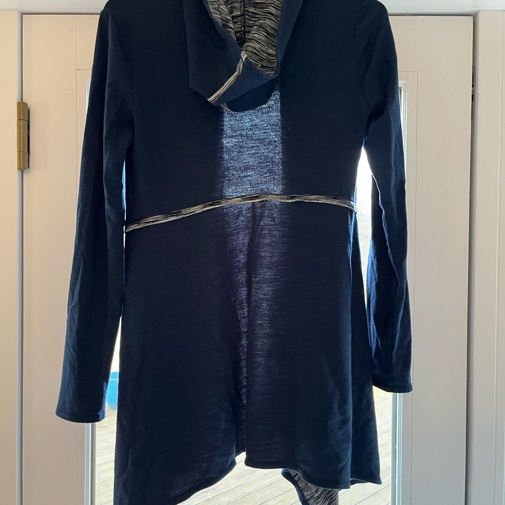 Navy Hooded Long Sleeve Top